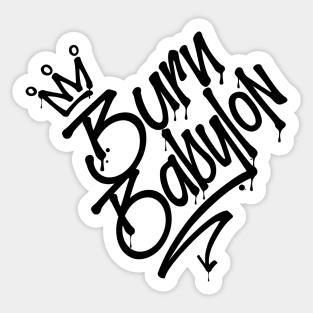 Burn Babylon Graffiti Tag Style Reggae Sticker